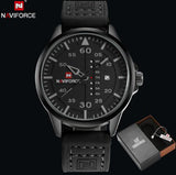 Leather Army Military Quartz Watch