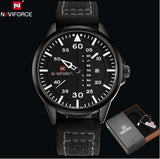 Leather Army Military Quartz Watch