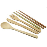 7-Piece Wooden Flatware Cutlery