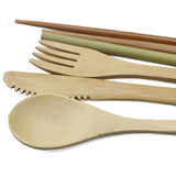 7-Piece Wooden Flatware Cutlery