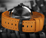 Leather Army Military Quartz Watch