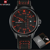 Leather Army Military Quartz Watch