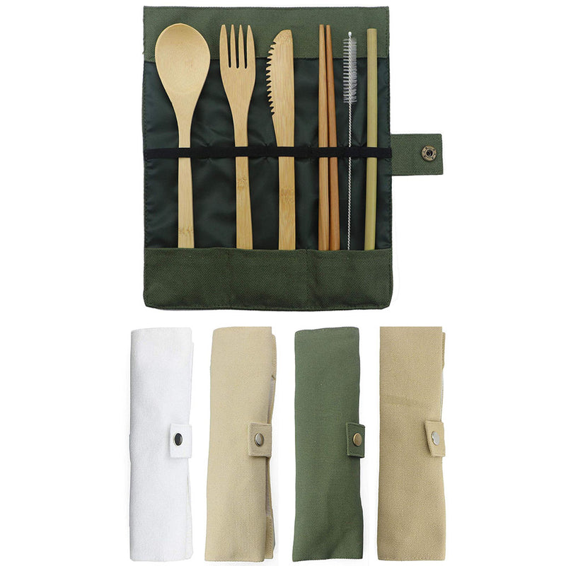 7-Piece Wooden Flatware Cutlery