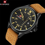 Leather Army Military Quartz Watch